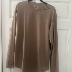 BYLT Basics Men's Long Sleeve Tee in Light Brown